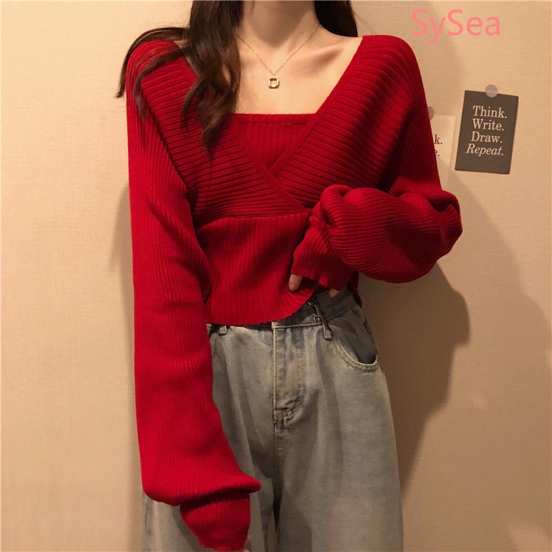 Áo Sweater Dệt Kim Tay Dài Thời Trang Mùa Thu Cho Nữ