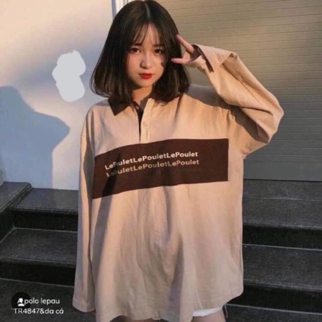 Áo cổ bẻ phối màu