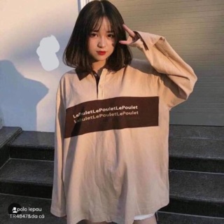 Áo cổ bẻ phối màu
