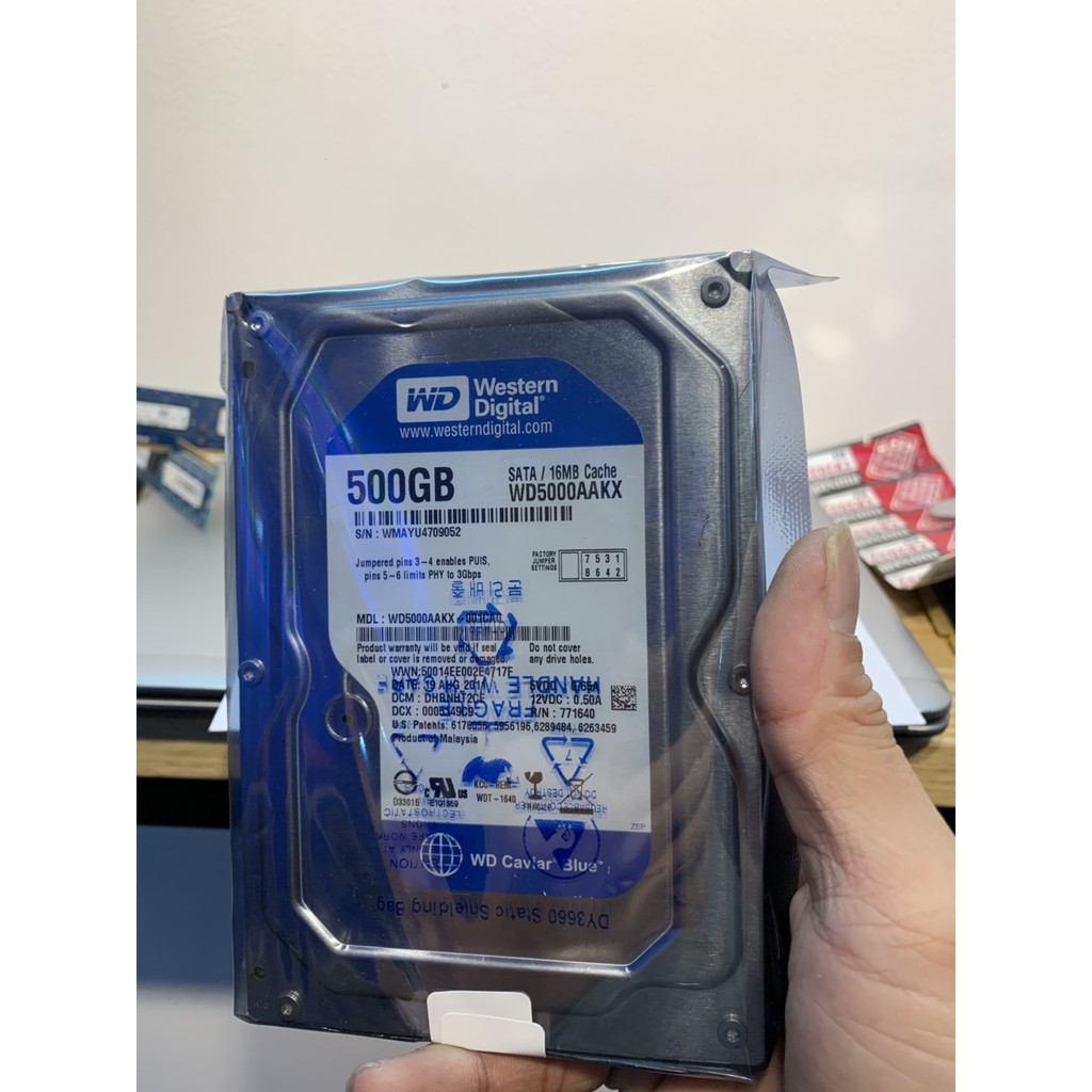 Ổ cứng Máy Bàn WD Blue 500GB 7200Rpm, SATA3 6Gb/s, 16MB Cache,Bảo Hành 24 Tháng