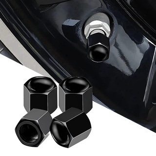 Bộ 4 nắp van bánh xe hơi / xe tải / xe đạp kín khí chống bụi thông dụng màu đen