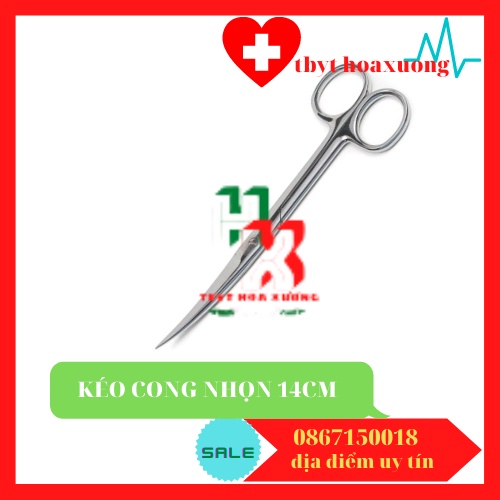 [Hàng Cao Cấp] Kéo Y Tế Cong Nhọn 2 Đầu 14cm - Kéo Cắt Chỉ  Pakistan