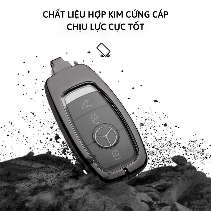 Ốp Khóa Hợp Kim + TPU MERCEDES Cao Cấp LUXCAR Cho Xe MERCEDES C200, GLC, GLA...