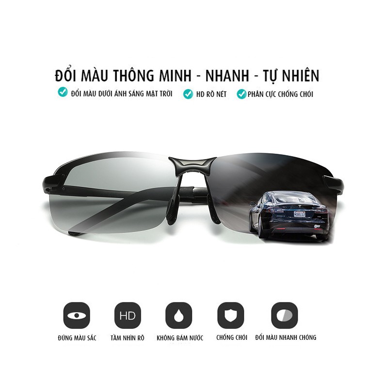 [CHÍNH HÃNG] Kính đi ngày và đêm cao cấp chính hãng AORON A3043 gọng nhôm magiê siêu nhẹ, mắt kính phân cực chống UV400 | BigBuy360 - bigbuy360.vn