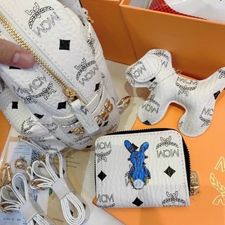 BALO MCM TRẮNG KÈM CHÓ GẤU