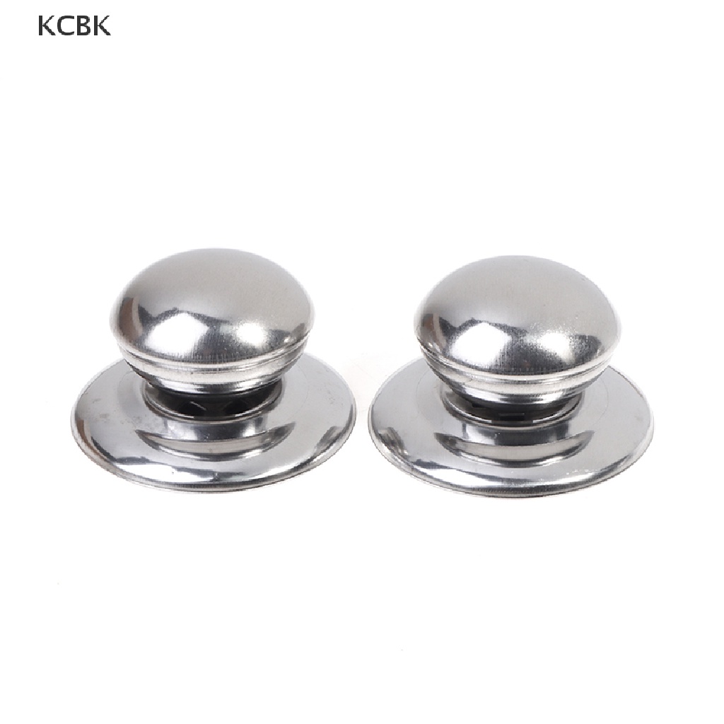 KC 2pcs/set Stainless Steel Replaceable Cover Button Pan Pot Glass Lid Cover Handle BK
