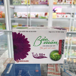 Bảo Xuân Tím Tuổi 50+ hộp 30 viên giúp bổ sung và hỗ trợ cân bằng nội tiết tố nữ