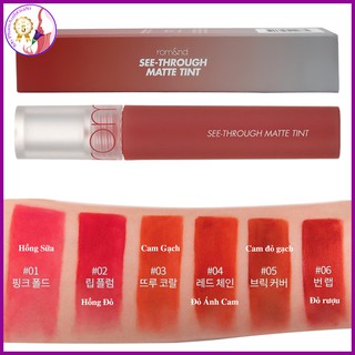 Son kem lì siêu mịn romand see through matte tint hàn quốc