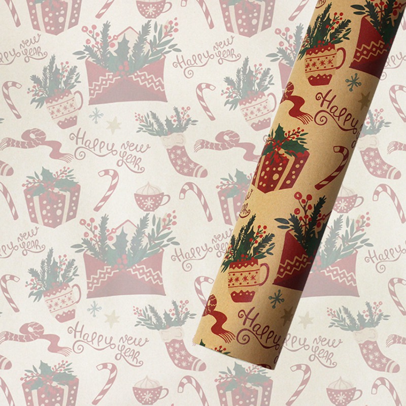 Giấy Gói Quà Giáng Sinh Phong Cách Cổ Điển Dễ Thương