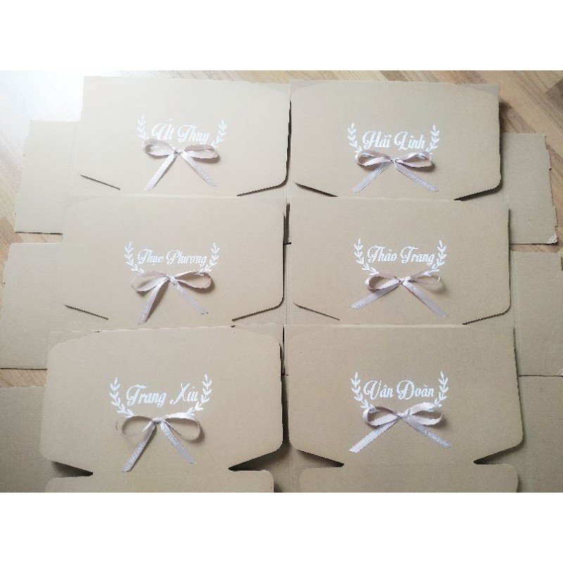 🎁[In theo yêu cầu] Hộp quà xếp giấy kraft có TÊN RIÊNG (20x18x8cm)