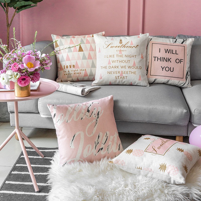 Vỏ gối vuông in họa tiết chim hồng hạc đáng yêu | BigBuy360 - bigbuy360.vn