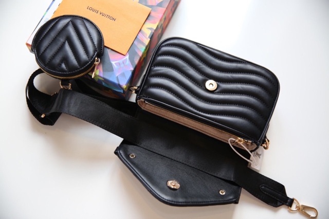 Túi đeo chéo wave pochette tặng kèm ví tròn mini da mịn hàng fullbox có hộp