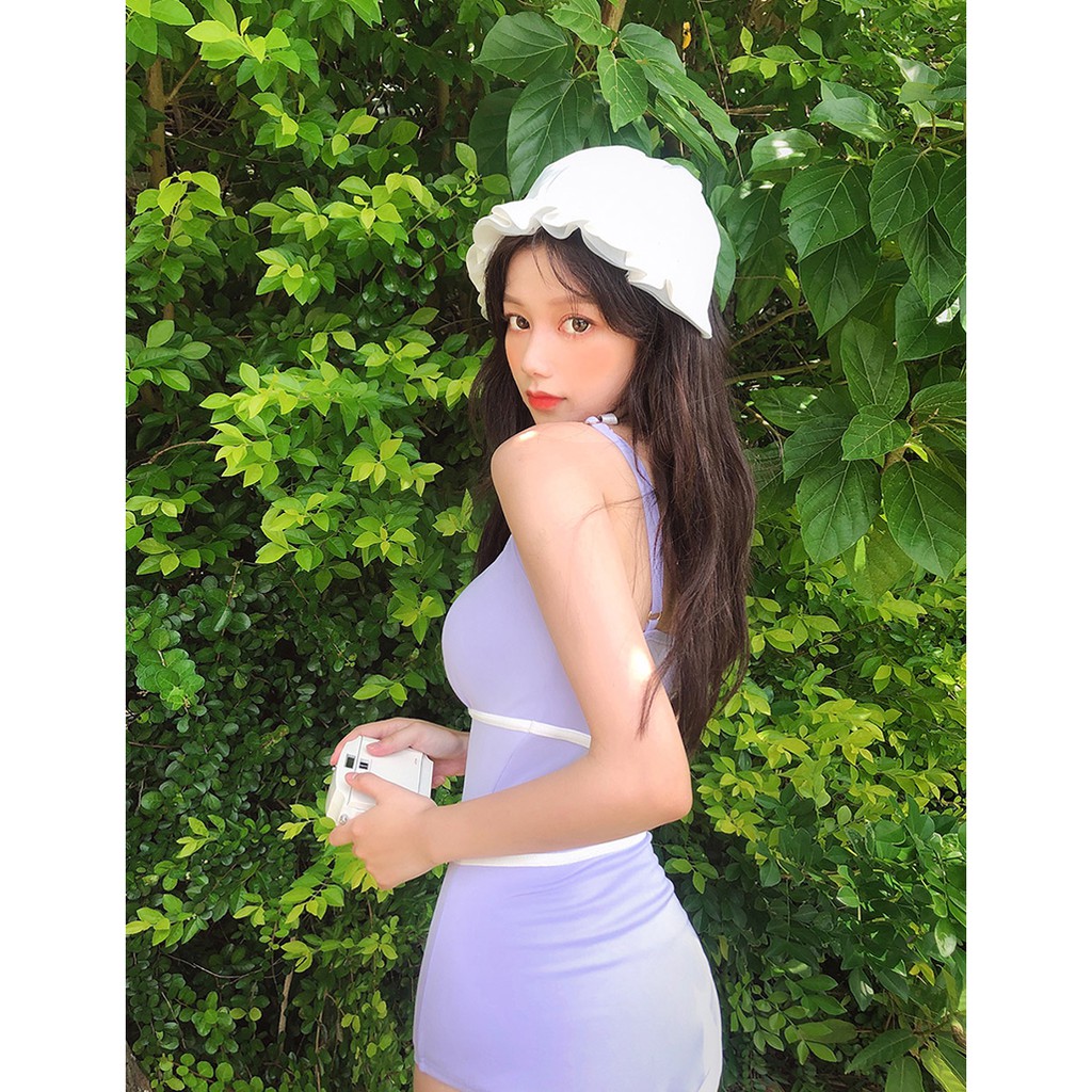 Bộ Đồ Bơi Một Mảnh Đính Nơ Màu Tím Dễ Thương Cho Nữ Sinh | BigBuy360 - bigbuy360.vn