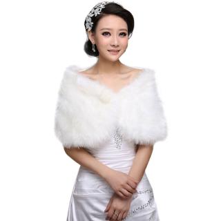 Áo Khoác Lông Trắng Cho Cô Dâu