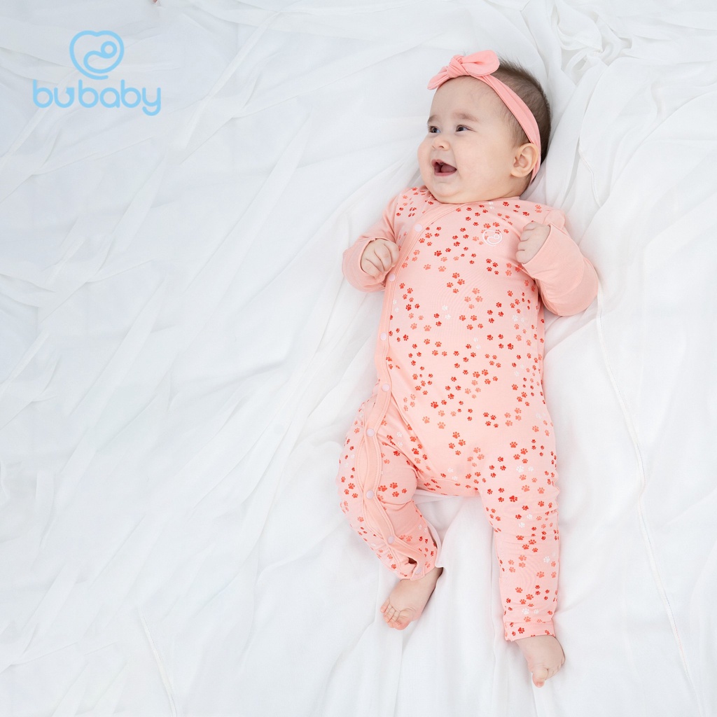 Bộ body dài tay cài chéo liền quần Bambus Puppie BU Baby