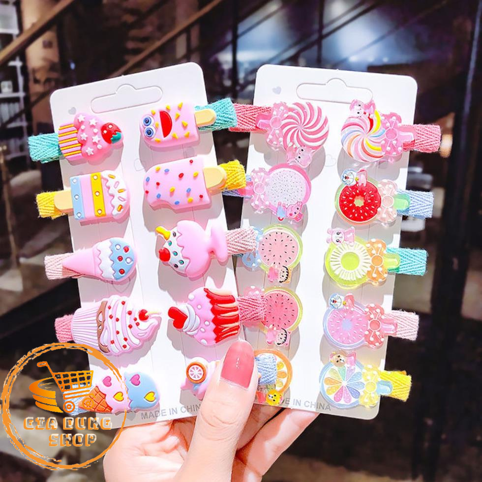Set 10 Kẹp Tóc Hình Dễ Thương Cho Bé