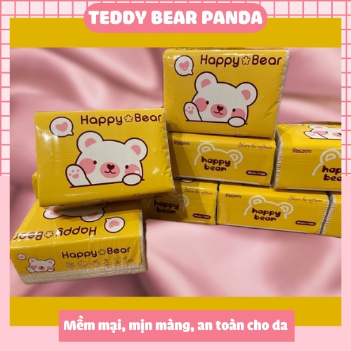 [Combo 2 Gói] Giấy rút Tre Happy Bear Vàng - Happy Bear