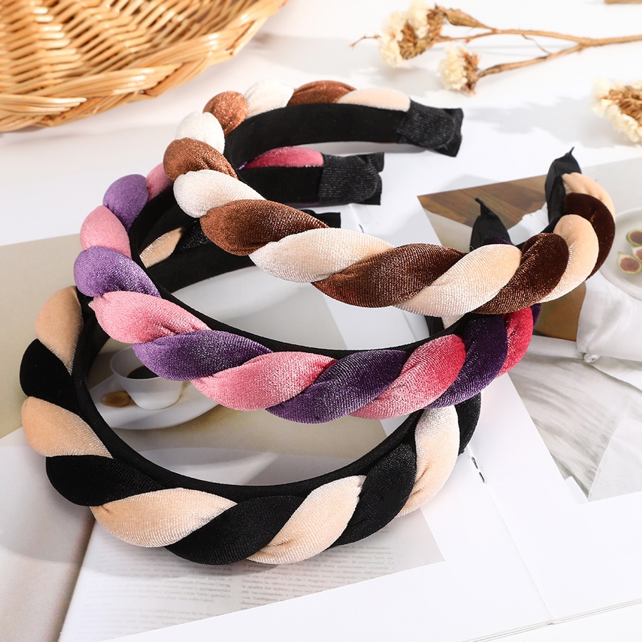 Băng đô vải nhung thắt bím thời trang Hàn Quốc cho nữ tùy chọn màu sắc