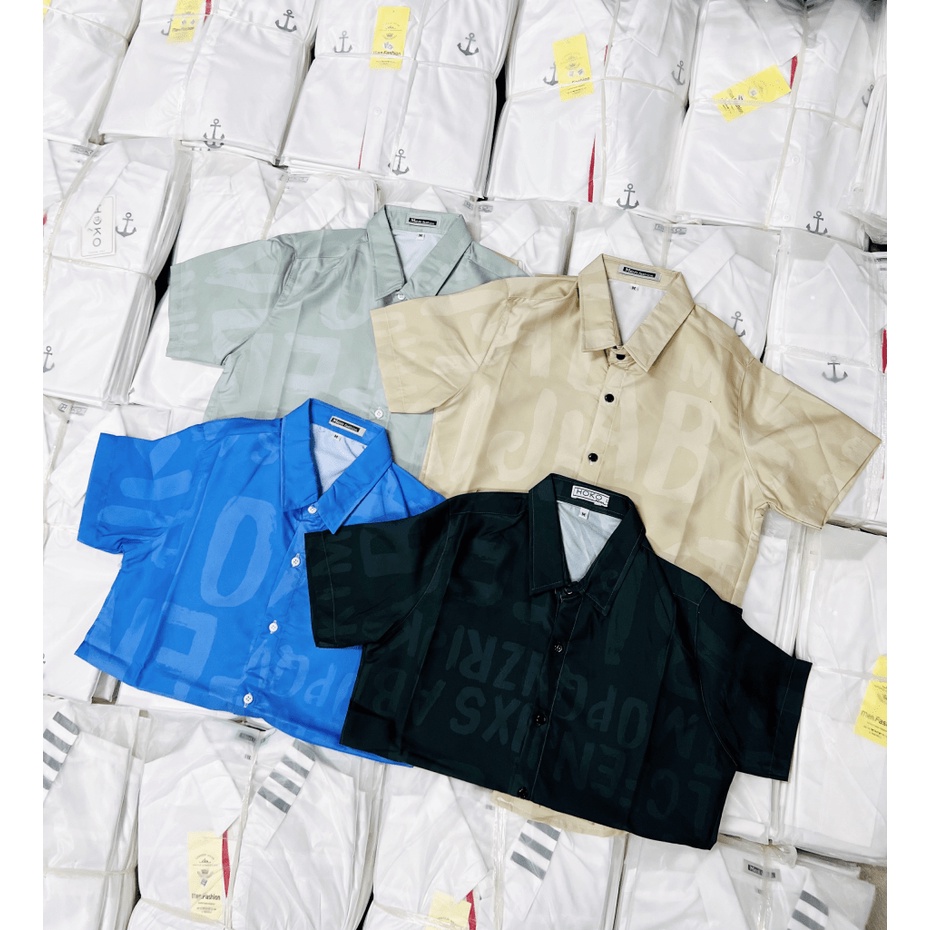(Free Ship) Hàng Hot Mẫu Mới ÁO Sơ MI Nam Tay Ngắn In CHìm  Thời Trang Lịch Lãm Sang Trọng HÌnh Thật Shop Tự CHụp Kèm Vi