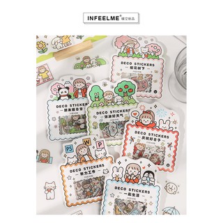 Sticker cô gái và động vật 40 hình