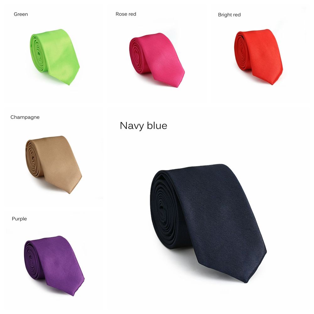 CLEVER Fashion Casual Neck Skinny Solid Silk Wedding Tie Necktie