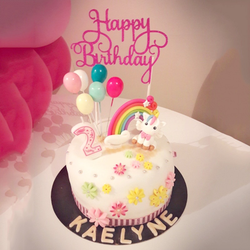 Que Gắn Trang Trí Bánh Kem Hình Kỳ Lân Dễ Thương