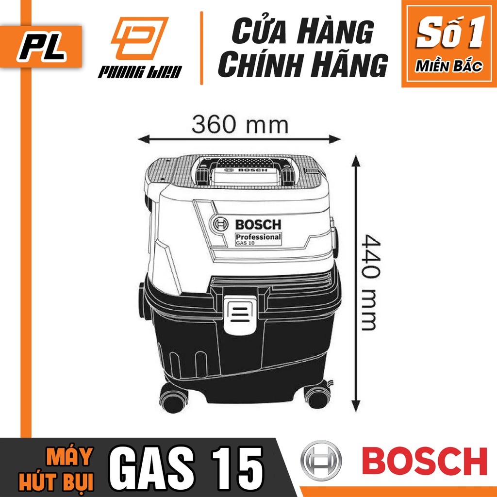 Máy Hút Bụi BOSCH GAS 15 (1100W) - Hàng Chính Hãng