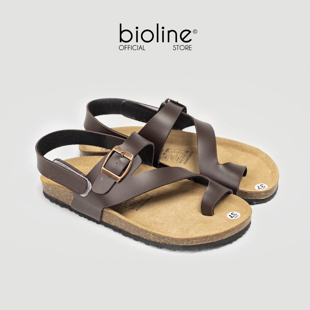 PU20-Dép sandal đế trấu BIRKEN xỏ ngón Unisex, xăng đan học sinh đi học chính hãng BIOLINE