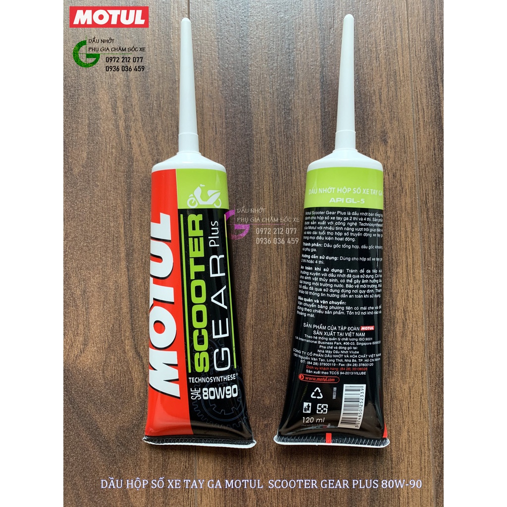Dầu hộp số xe tay ga Motul Scooter Gear Plus 80W-90 tuýp 120ml