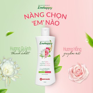 Dung dịch vệ sinh phụ nữ Emhappy an toàn, thoáng sạch, mềm mịn chai 120ml