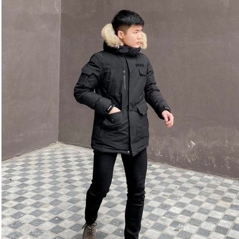 Áo khoác parka guess cao cấp 2020 - áo khoác dáng dài mũ lông dày ấm áp