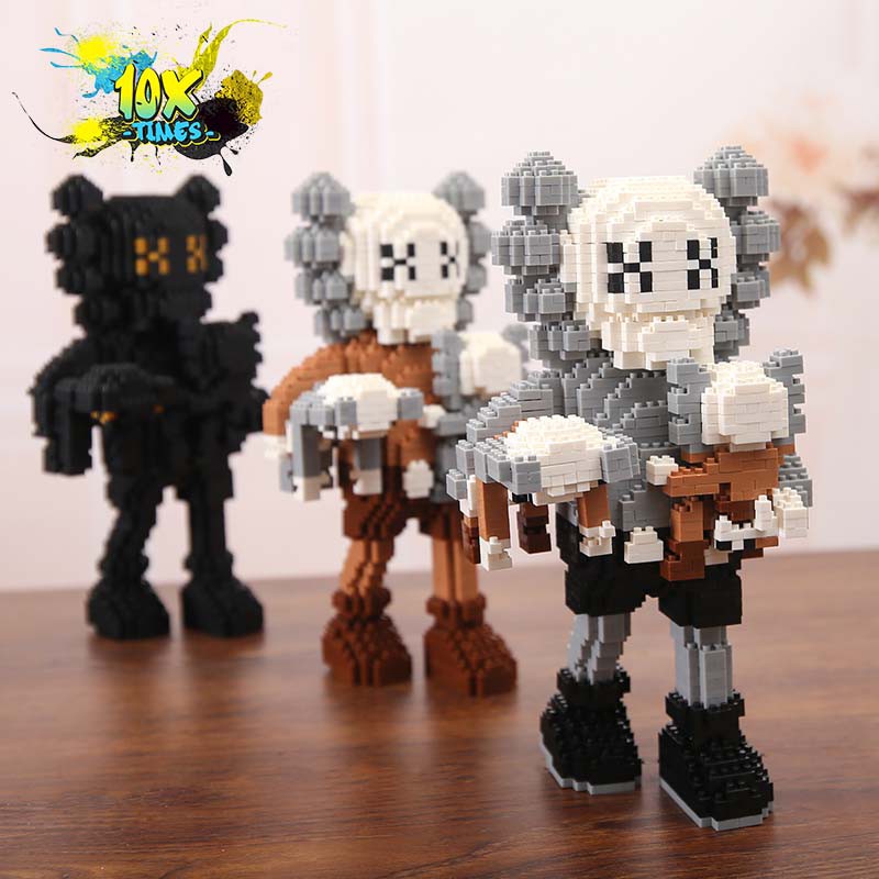 (cao 21cm) Đồ chơi lắp ráp 3d Kwas lớn ôm Kwas nhỏ 3 màu quà tặng bạn trai bạn gái đồ decor