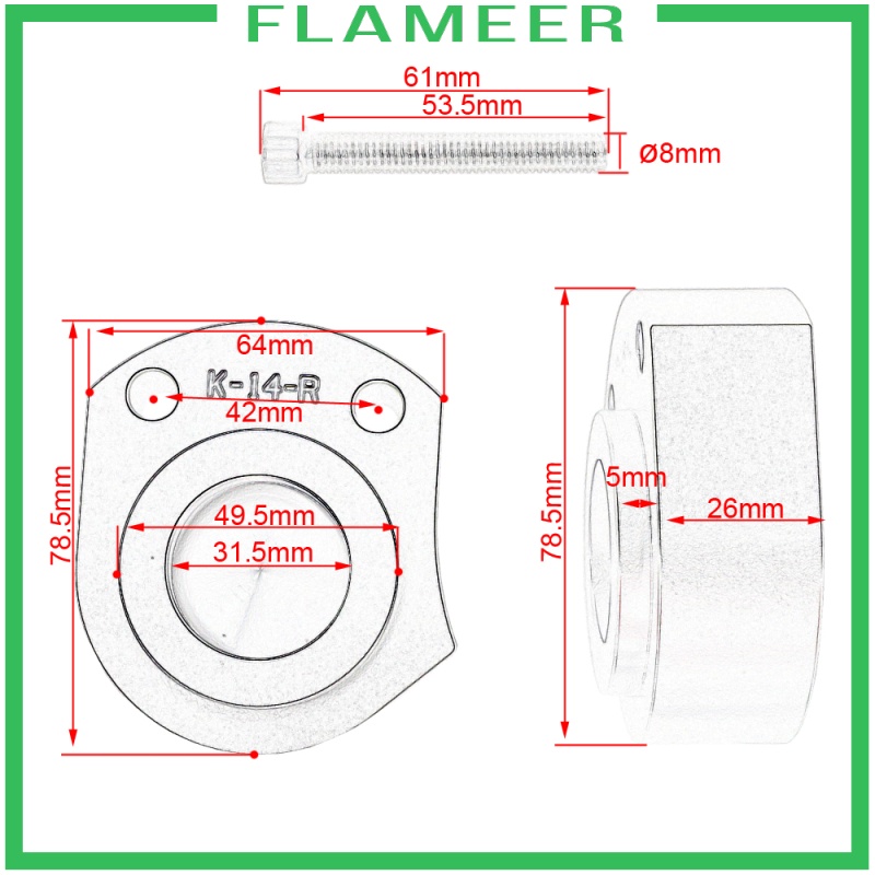 [FLAMEER] Handlebar Riser Spacer Kit For Kawasaki ZX-14R ZZR1400 2006-2018 Handle Bar | BigBuy360 - bigbuy360.vn