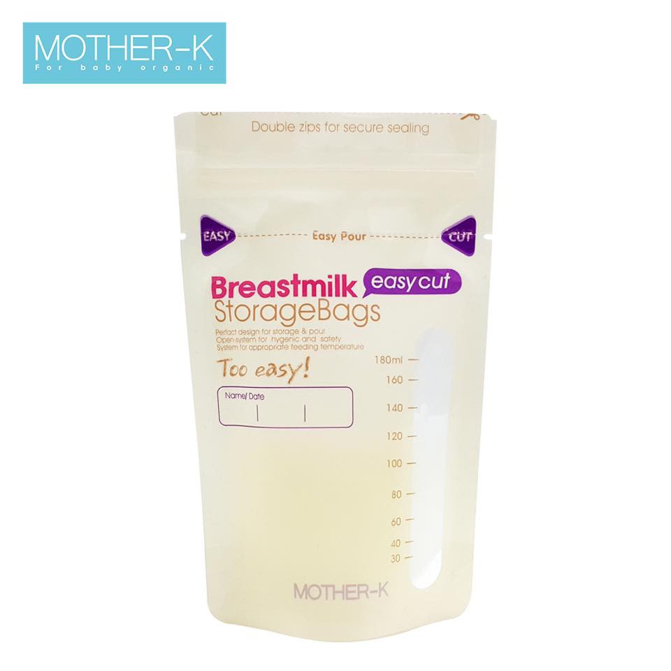 Túi trữ sữa cảm ứng nhiệt miệng cắt MotherK Hàn Quốc (30c)