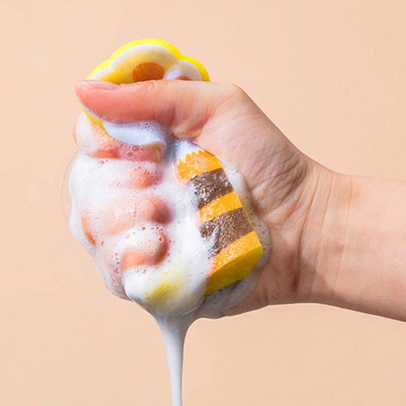 Set 3 Miếng Bọt Biển Rửa Chén Hình Chân Mèo