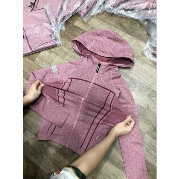 Áo Khoác dệt tập gym logo tay