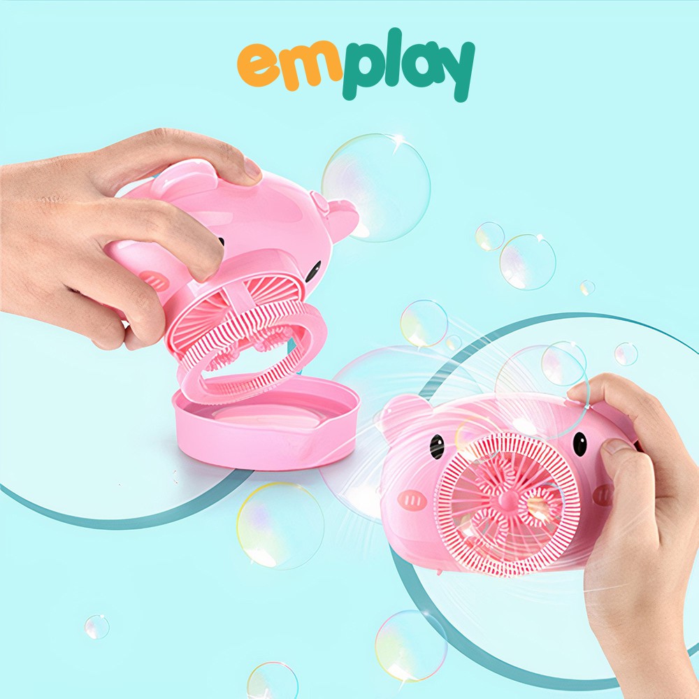 Máy ảnh thổi bong bóng xà phòng tự động Emplay cao cấp thiết kế sạc pin kèm dây đeo, làm từ nhựa ABS an toàn cho bé