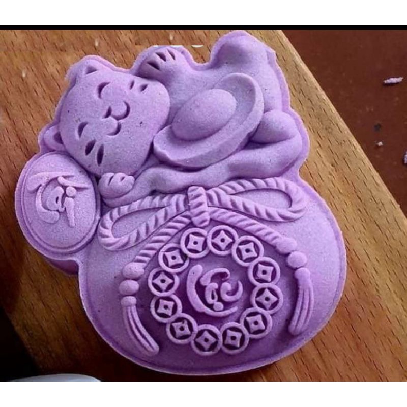 Khuôn trung thu teflon mèo phát tài phát lộc