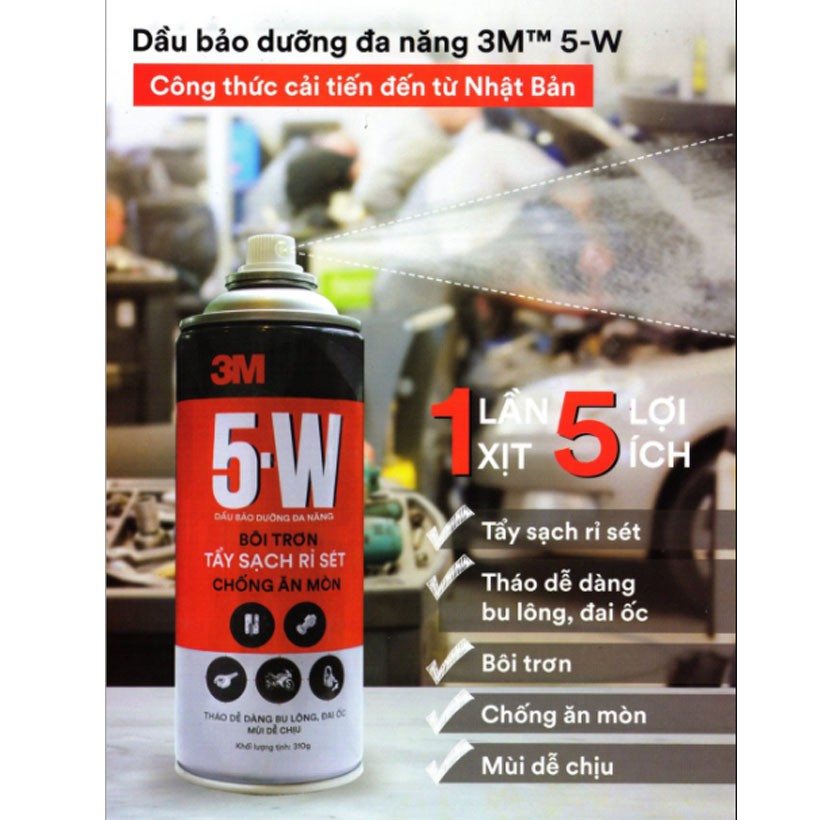 Chất Chống Rỉ Và Bôi Trơn 5-W Way Penetrant 3M (170g/310g)