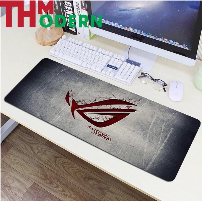 Pad chuột lớn, Lót chuột ASUS-ROG 80x30cm may bo viền, chuyên game chống trơn trượt - TH-MODERN