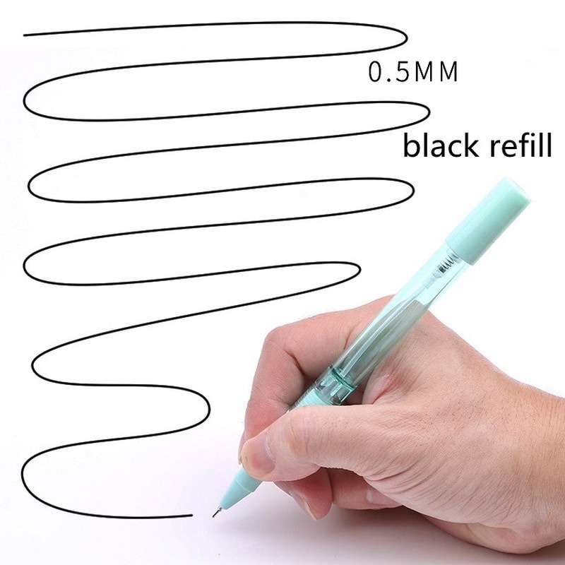 Bút Gel Xịt Rửa Màn Hình Dạng Nhấn 4 Trong 1 Đa Năng Màu Đen Ngòi 0.5mm Mang Đi Tiện Dụng