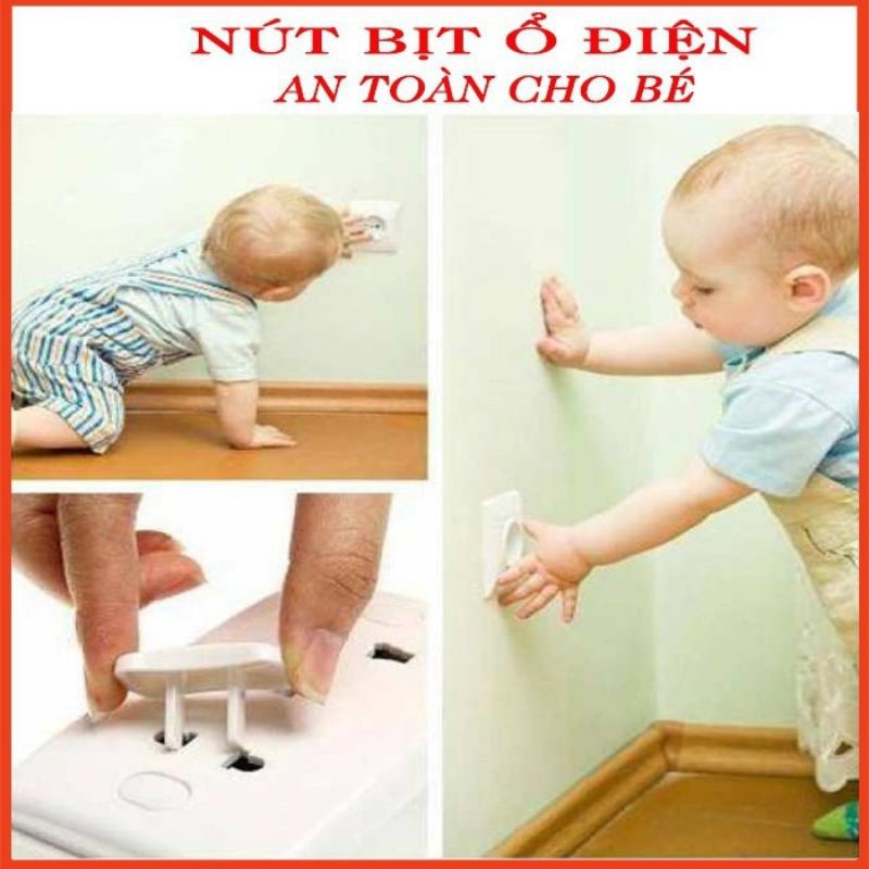 10 Chiếc Bịt Ổ Điện 2 Chân / Bịt Ổ Điện An Toàn Chống Giật Cho Bé