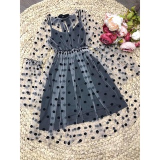 váy 2 lớp voan bi đầm thun