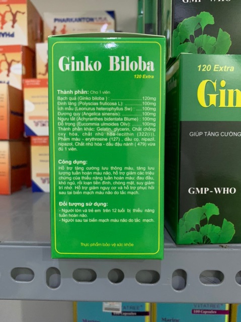GINKGO BILOBA 120mg  -Bổ não, Hoạt huyết dưỡng não, tăng cường lưu thông máu não