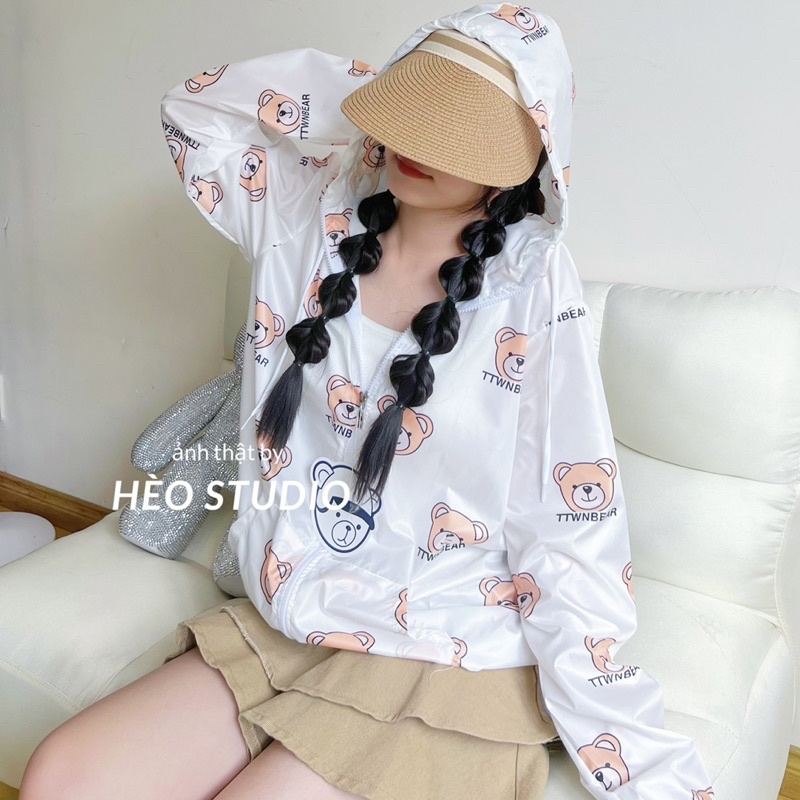 Áo Khoác Dù Gấu Dễ Thương Hèo Studio (Ảnh Thật + Video)
