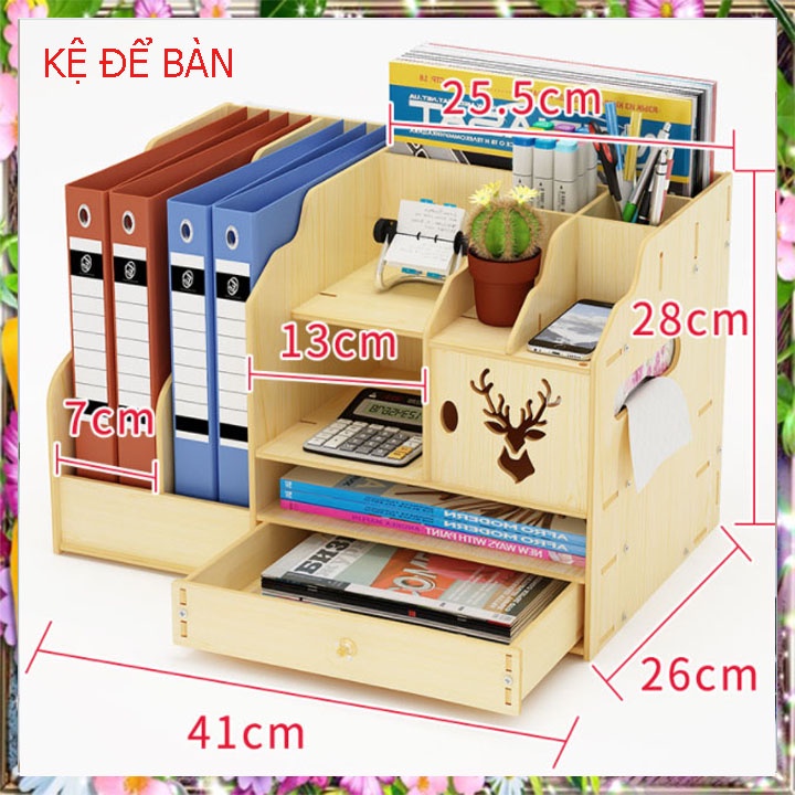 Kệ sách để bàn , Để tài liệu , Giá sách mini văn phòng nhiều ngăn tiện lợi