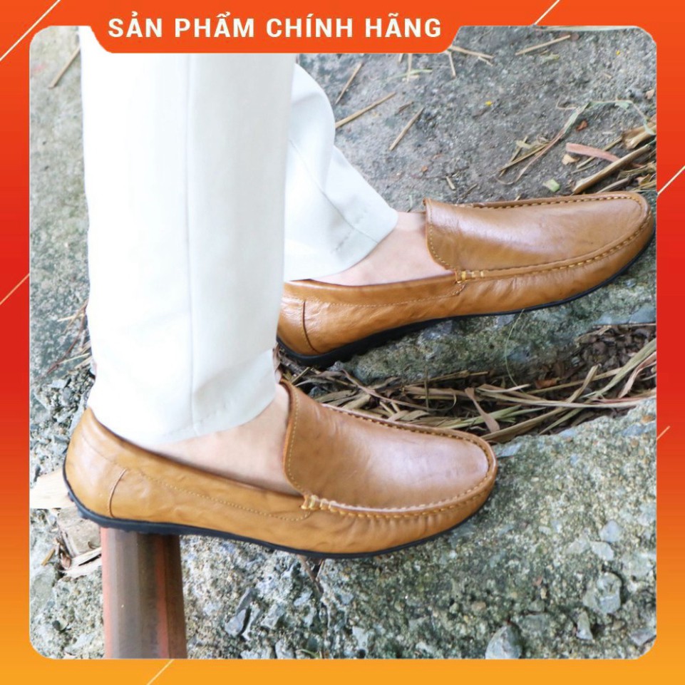 giày mọi nam da bò cao cấp màu vàng (gm60-va)