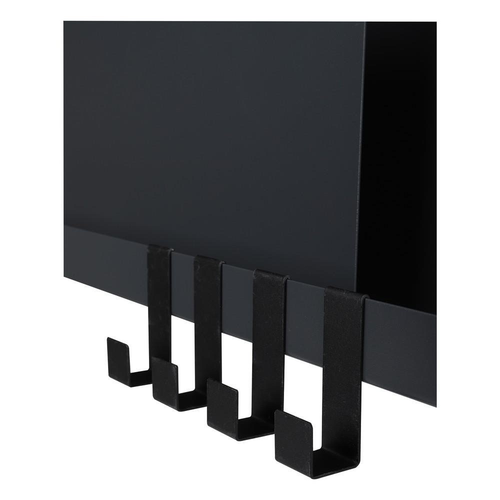 HomeBase STACKO kệ sắt treo tường 4 móc treo Thái Lan W60xD10xH16CM Xám