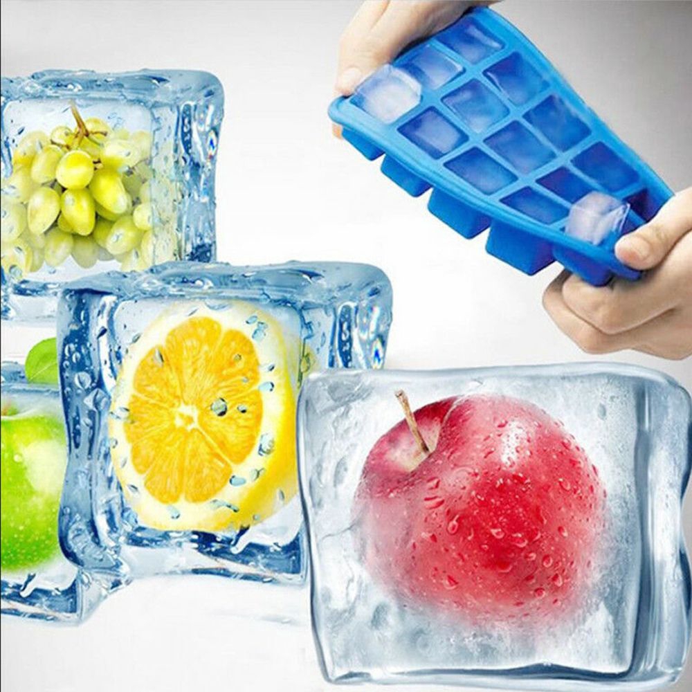 Khuôn Làm Đá Bằng Cao Su Hình Chữ Nhật 15 Ngăn