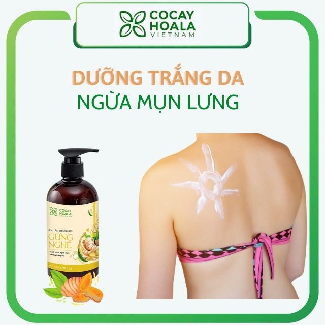 Sữa tắm thảo dược thiên nhiên gừng nghệ Cỏ Cây Hoa Lá. Dưỡng ẩm, trắng da, tránh gió 300g